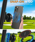 2 Pack Magnetic Golf Cart Phone Holder N52 Super Strong Magnets grip tight with snap secure mount for EZGO Club Car.
