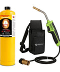 Propane MAPP Gas Torch Kit with Long Five Foot Hose Trigger Ignition Holster and Included MAPP Cylinder for Welding Brazing