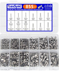 855 Piece Stainless Steel Machine Screws Nuts And Bolts Assortment Kit With Case For DIY Projects M2 M3 M4 Socket Head Cap Screws Washers And Nuts 304 Stainless Steel Rust Resistant Hardware Built For Quick Easy Builds