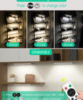 Under Cabinet Lighting Kit With Remote And Touch Switch No Fuss 20 LED USB Rechargeable Dimmable Lights With Timer Three Color Options display