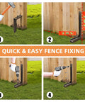 Fence Post Repair Kit For Leaning Or Broken 4x4 And 6x6 Posts, Heavy Duty, Adjustable Angle, Solid Metal, Anti Rust Paint Finish