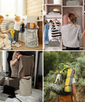 Pump Free Vacuum Compression Travel Laundry Bag for suitcases in use at home, closet, room, and outdoors, grey color.