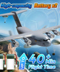 Ready to Fly RC C-17 Globemaster III Plane With 6 Axis Gyro Stabilizer flying with high-capacity battery x2 for 40+ min.