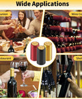 Premium Pvc Heat Shrink Wine Bottle Caps 120 Pieces Assorted Pack in a collage for different applications like restaurants and reunions.