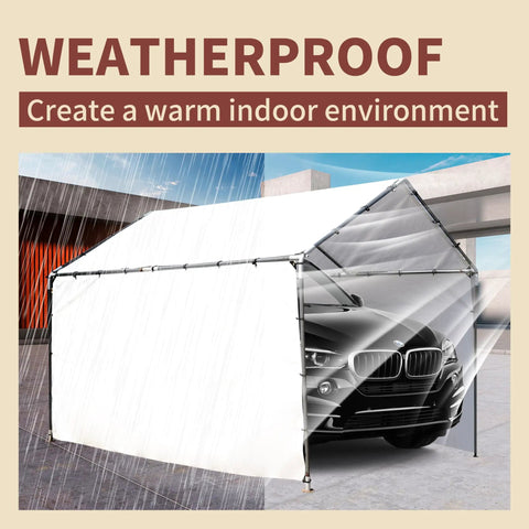 12x20 White Tarp Waterproof 7.5 Mil Medium Duty All Purpose Poly Tarps Cover snow proof car in weatherproof shelter