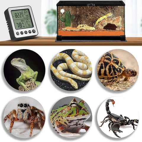 Digital Refrigerator Freezer Thermometer With Extra Sensor For Indoor Outdoor Use Humidity Hygrometer And Max Min Memory Reptile And Aquarium Temp Monitor Fridge Freezer Thermometer 1.5m Probe 24 Hour Recall Black with reptile tank and animal use examples