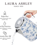 No Fuss 1.7 Liter Stainless Steel Electric Kettle With 1500W Fast Boil Auto Shut Off Boil Dry Protection Large 7 Cup Capacity Easy Manual Switch Water Window And Eco Cup Measurements For Quick Efficient Tea And Coffee pouring water
