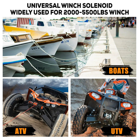 Heavy Duty 12V 250A Winch Solenoid Relay Contactor For 2000-5500lb Winches, ATV UTV Winch Control Kit With Wireless Remote And Universal Accessories Included for boats, ATV and UTV