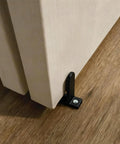 4 Pack Sliding Closet Door Floor Guides With Screws Black ABS Bottom Guides Fit For One And Three Eighths Inch Thick Doors installed
