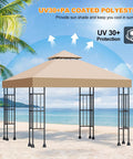 Durable 10x10 Canopy Replacement Top Cover With Double Layer Vented Sunshade, Waterproof And UV Resistant, on beach setting