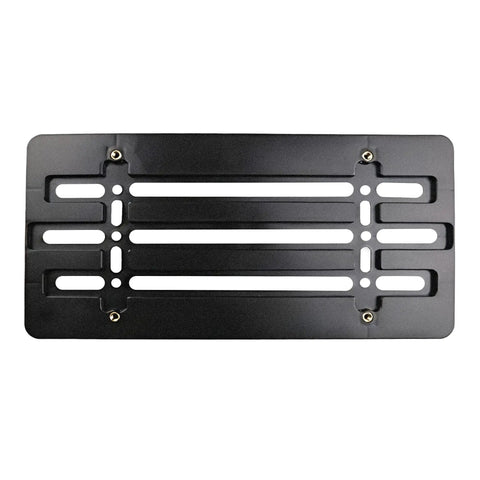 Jeep Front Bumper License Plate Bracket Kit For 2000 To 2026 Jeeps With Six Unique Screws And Wrench Kit, black mount