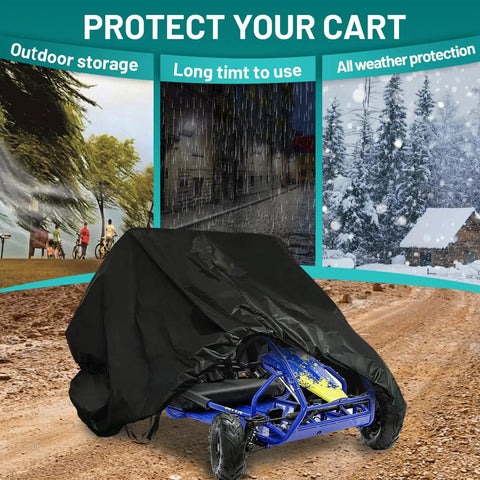 Go Kart Cover Universal Fit For 2 Seater Go Karts 67 X 45 X 4 Inches Weatherproof Waterproof Windproof Outdoor Storage Protects