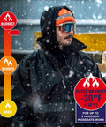 Enhanced Visibility Winter Jacket For Night And Low Light Conditions, Black, X Large, shown on person in snowy environment