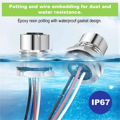 M12 5 Pin A Coded Connector Cable showing water-resistant IP67 design with epoxy potting and waterproof gasket.