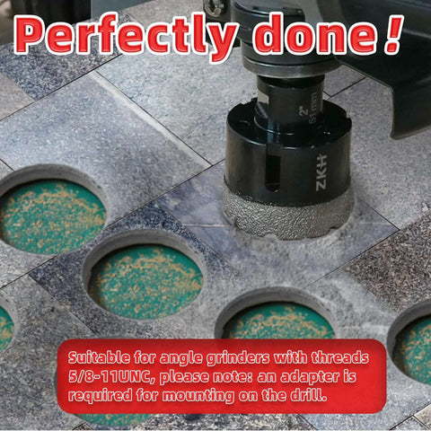 ZKH diamond core drill bit, 3/4-inch tile hole saw with 5/8-11 thread for porcelain, ceramic, marble, stone.