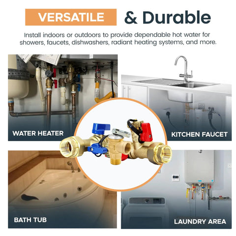 Three Quarter Inch Tankless Water Heater Flush Kit With Isolation Valves And Pressure Relief Valve with usage examples