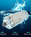 Beefy Water Cooled CNC Spindle Kit 0.8 kW 110V in water showing waterproof and water cooling features, ideal for CNC routers