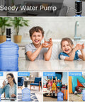 USB Charging Automatic Water Dispenser For 5 Gallon Bottle With Rechargeable Battery, shown in use at home, office, camping.