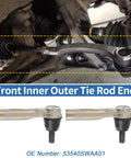 Two Pack Front Outer Tie Rod Ends Kit For Honda CR-V 2007 2011 And Honda CR-Z 2011 2012 Durable Steering Linkage Upgrade OE Style 53540SWAA01 For Improved Handling And Smoother Road Feel, installed view