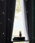 Blackout Curtain Panel For Bedroom And Kids Room With Sheer Layer And Laser Cutout Star Design Rainbow Unicorn Decor 34 By 63 Inches One Panel Room Darkening Window Curtain For Nap Time And Night