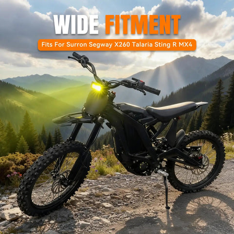 Plug And Play Front Headlight Kit With Switch Bracket And Wiring Harness For Sur Ron X260 Surron Talaria Sting R MX4 Dirt Bike Baja Spot Flood Beam With Dope LED For Clear Night Riding And Better Visibility