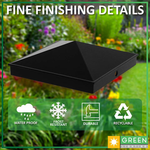 12 Pack 4X4 Aluminum Pyramid Post Cap Covers For True 3.5X3.5 Nominal Wood Posts Matte Black Outdoor Weatherproof Durable Aluminum Construction Maintenance Free Powder Coated Finish Great For Fence Posts And Decks In Your Backyard