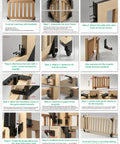Sliding Gate Kit Heavy Duty Gate Hardware With Wheel For 1 To 2 Inch Thick Wooden Gates Anti Sag Fence System showing assembly steps and brackets