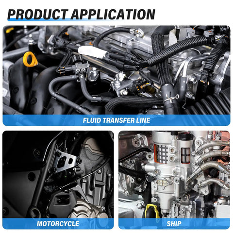 Heavy Duty 4AN Fuel Line Kit Measuring 20 Feet Long Features Nylon Braided Design With 304 Steel Reinforcement in engine bay