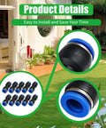 10 Pack Push To Connect Straight Tube Fittings 4mm OD To 4mm OD Pneumatic Connectors displayed on garden background