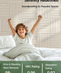 12 Pack Self Adhesive Soundproof Wall Panels 12X12 Peel And Stick Acoustic Foam Tiles For Home Studio Setup placed in a bedroom.