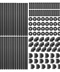 148 Piece Black Iron Pipe Fitting Set With Long And Short Pipes Tees Elbows Floor Flanges For DIY Furniture Shelving One Half Inch