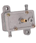 AHL fuel pump for small engines; metal housing with brass inlet and mounting tabs.