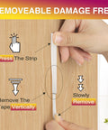 Demonstration of Heavy Duty Picture Hanging Strips XL 20 Pairs 40 Strips Damage Free Hanging No Nails For Wall Decor
