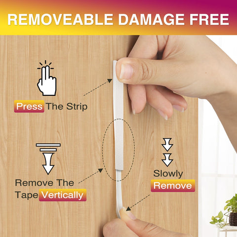 Demonstration of Heavy Duty Picture Hanging Strips XL 20 Pairs 40 Strips Damage Free Hanging No Nails For Wall Decor