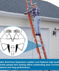 Aluminum Extension Ladder Lock Kit Fits 24 Ft 28 Ft 32 Ft Rung Ladders 250 Lb Capacity D1200 D1300 Series Safe Durable Heavy Duty Upgrade With Easy Install, man replacing rung lock on extension ladder