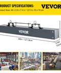 48 Inch Hanging Magnetic Sweeper With Heavy Duty Aluminum Casing, 67 Lb Lift Nail Magnet, Hang Type, Forklift Compatible