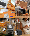 Wireless Bluetooth Thermal Label Printer Covers 4X6 Shipping Labels On The Fly in use for labeling packages and jars.