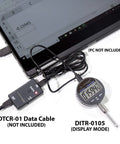 Clockwise Tools digital indicator with magnetic base stand, DIBR-0105, 0-1 in, inch/metric conversion.