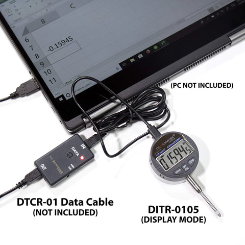 Clockwise Tools digital indicator with magnetic base stand, DIBR-0105, 0-1 in, inch/metric conversion.