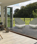 Heavy Duty Waterproof Outdoor Swivel Patio Chair Covers Set Of 2 Keeps Cushions Dry, Fits 30W X 34D X 38H Inches, Grayish Green on deck