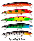 Colorful lures from Beast 43Pc Fishing Lures Set Minnow and Crankbait Tackle Kit With Topwater Floating Lures Realistic 3D Eyes