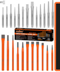 Shop Tested Heavy Hitter Punch And Chisel Set Featuring 28 Kickass Chrome Vanadium Pieces arranged in a toolkit with a case.