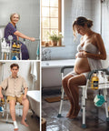 Sturdy 304 Stainless Steel Shower Caddy Hanging Organizer for Shower Chairs and Benches Designed for Elderly Seniors and Disabled Bath Time Use No Fuss Easy Install Rustproof Water Resistant Keeps Toiletries Within Reach in the Shower.