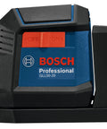 GLL50-20 50 Ft Self Leveling Cross Line Laser With Integrated Magnetic Mount And Battery Flexibility For Quick No Hassle Setup On Any Jobsite Weather Tough IP55 Rated, side view.