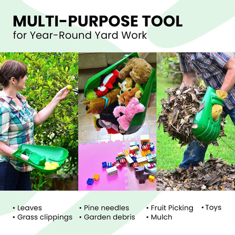 Big Leaf Scoops For Fast Leaf Cleanup Ergonomic Handheld Rakes With Oversize Claws For Lawn Debris Works Wet or Dry Protective Guard