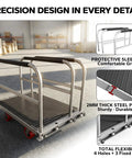 Heavy Duty Two In One Flatbed Panel Cart 36 By 24 Inches With Rubber Mat And Three Handrails 2600 Lb Capacity All Steel