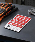 5 Pack Machinery Safety Stickers Keep Hands Away Hazard Decal For Moving Parts And Equipment Warning Sign In The Workplace