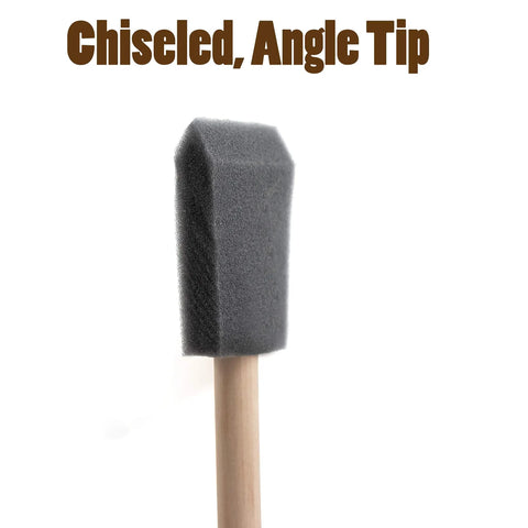 Top Shelf Two Inch Foam Brushes Twenty Four Pack For Painting Staining Varnishing Woodworking Cut Ins Made In The Usa Chiseled angle tip foam brush.
