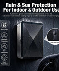 Lockable Outdoor Charger Enclosure Box Built From Heavy Duty Steel With Weatherproof Charging Station Cover For Electric Vehicles shown in rain protection.