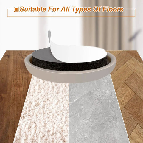 1-1/4 Inch Furniture Sliders For Carpet And Hardwood Floors, 24 Pack Pads That Let You Move Any Item With Ease Without Scratching Floors, Cut The Noise, And Glide Smoothly On Rugs, Carpets, And Wood